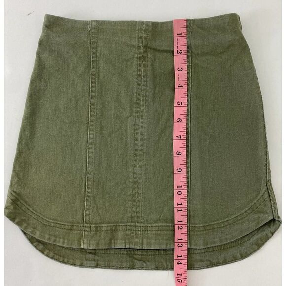 - altar'd state denim skirt high low hi-low hi-lo - military - olive green… - Picture 2 of 6